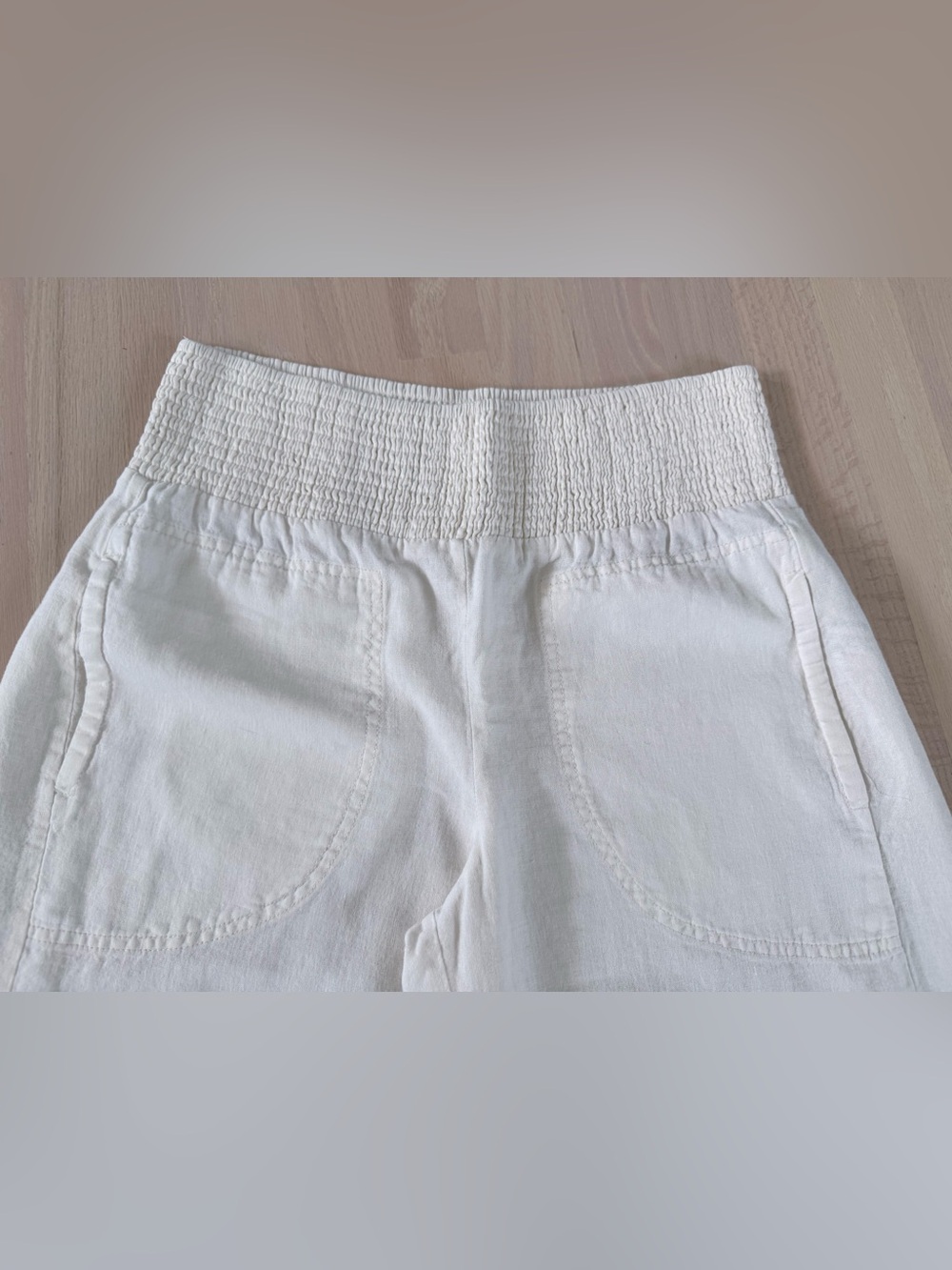 Anthropologie Reese Linen Blend Pull On Barrel Pants Pilcro Vanilla Small - Picture 4 of 9